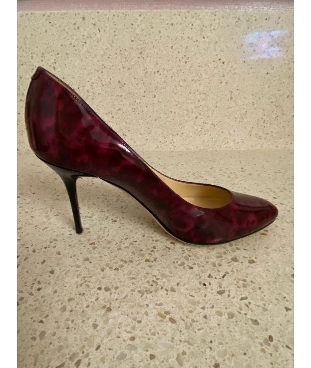 JIMMY CHOO Бордовые туфли из лакированной кожи, фото 4