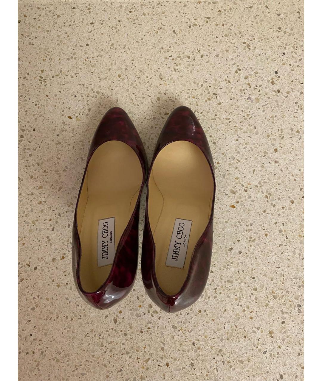 JIMMY CHOO Бордовые туфли из лакированной кожи, фото 3