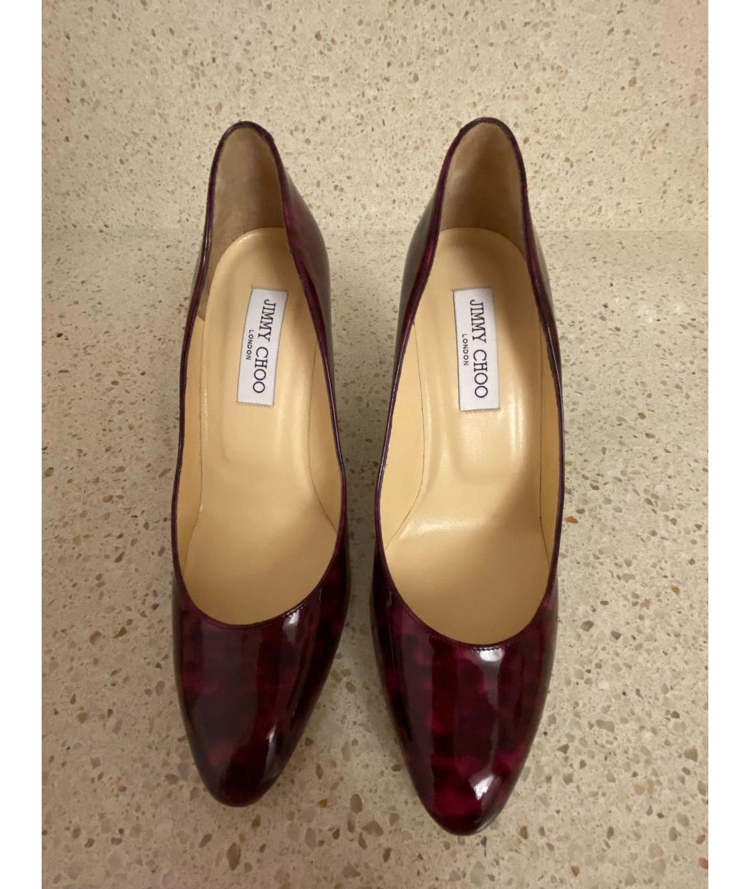 JIMMY CHOO Бордовые туфли из лакированной кожи, фото 2