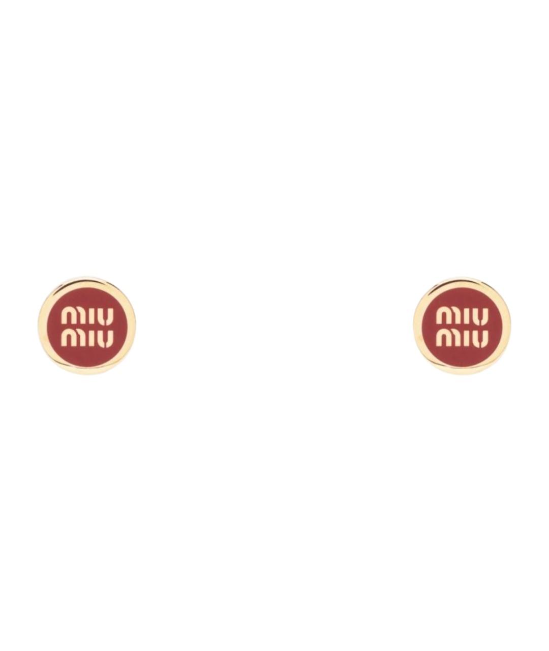 MIU MIU Красные латунные серьги, фото 1