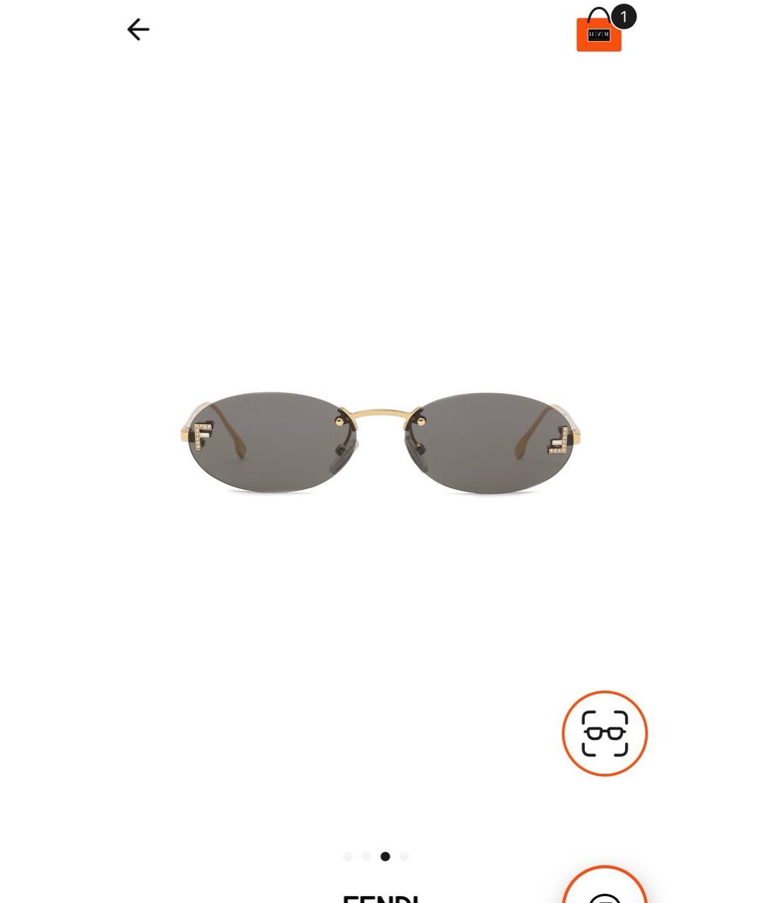 FENDI Золотые металлические солнцезащитные очки, фото 6