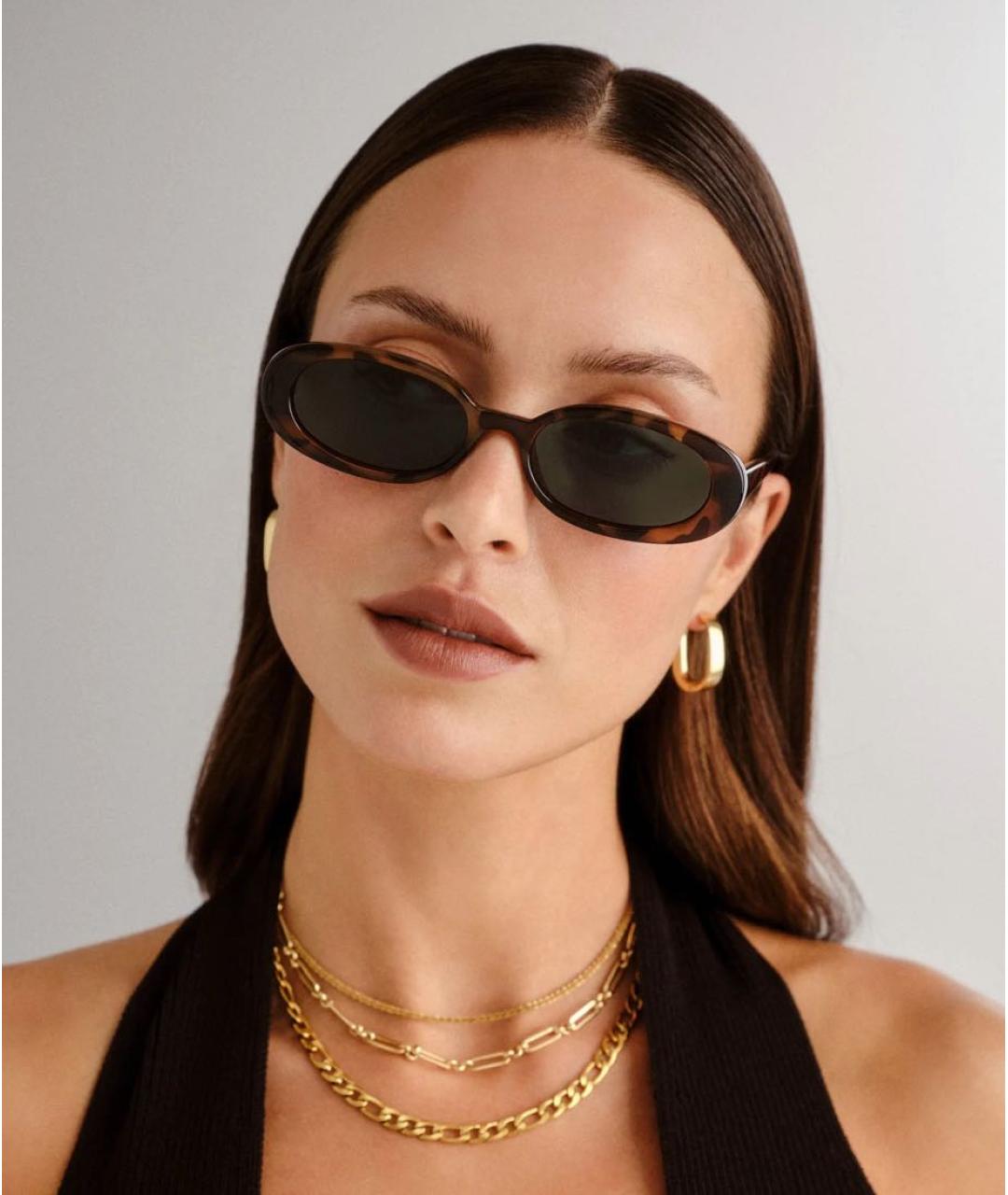 LE SPECS Коричневые пластиковые солнцезащитные очки, фото 4
