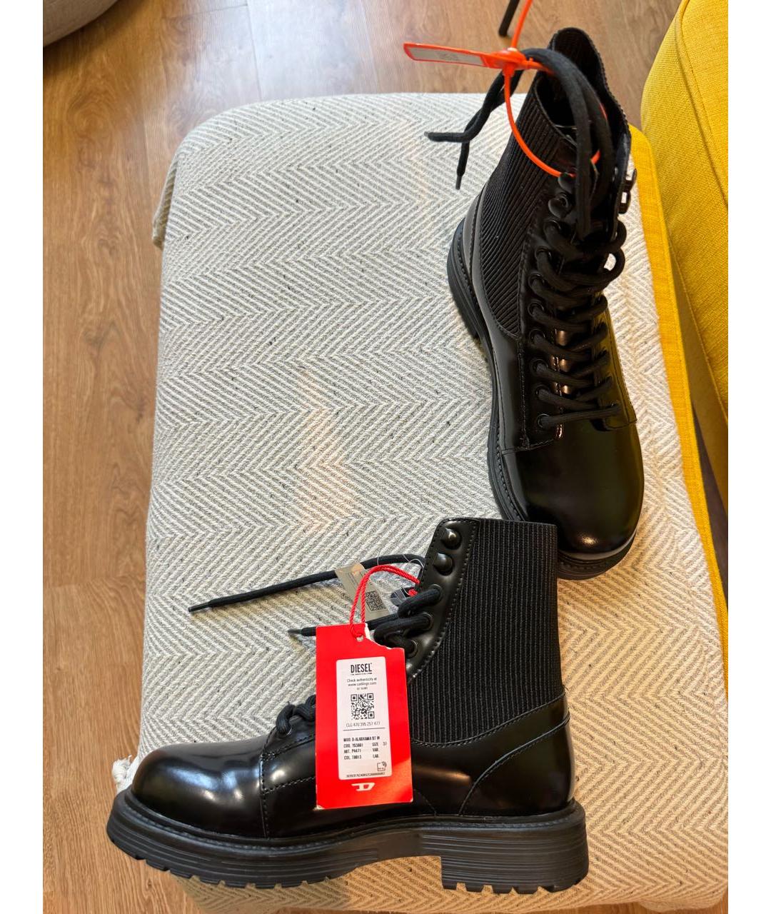 DIESEL Черные кожаные ботинки, фото 3