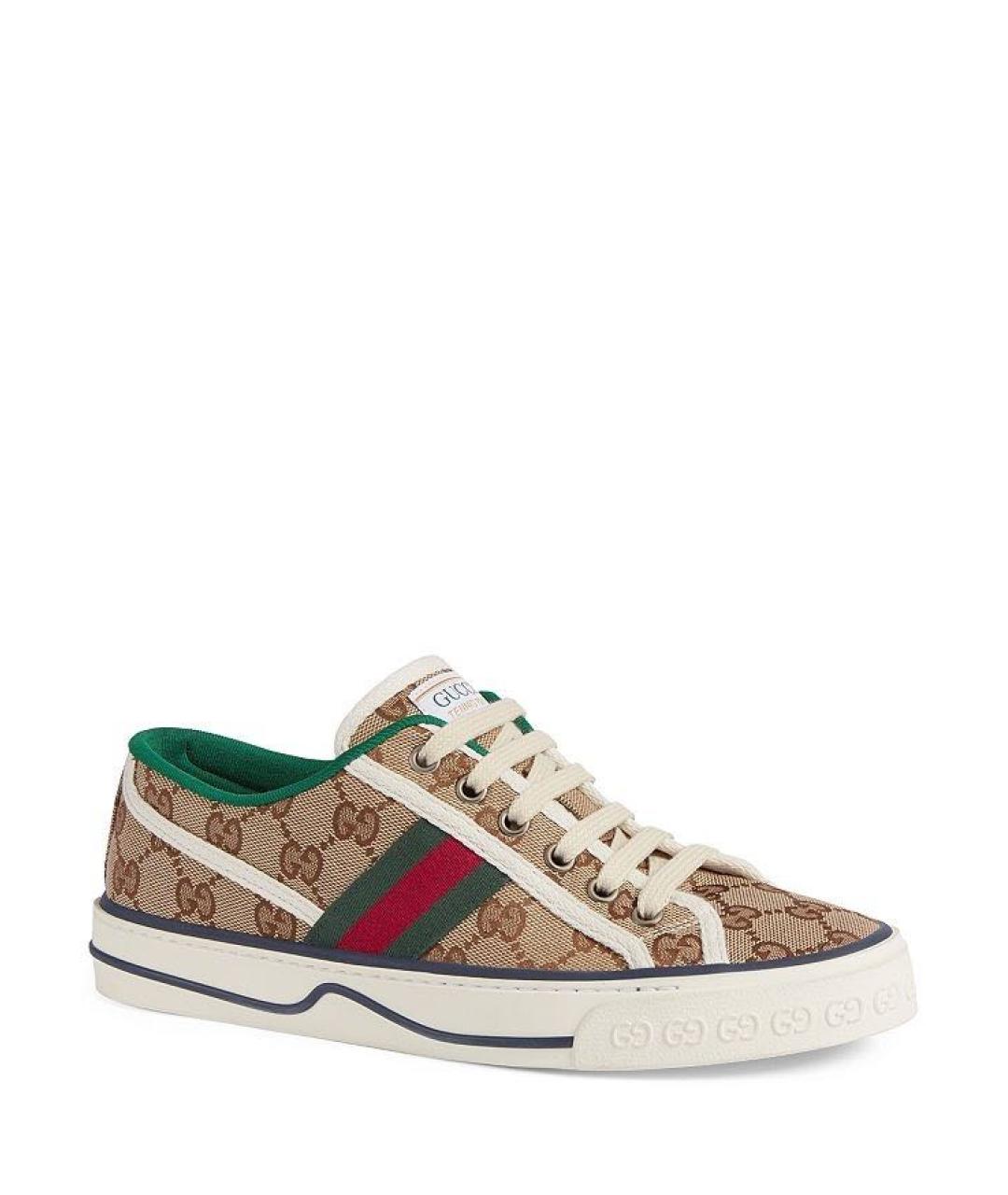 GUCCI Бежевые текстильные кеды, фото 8