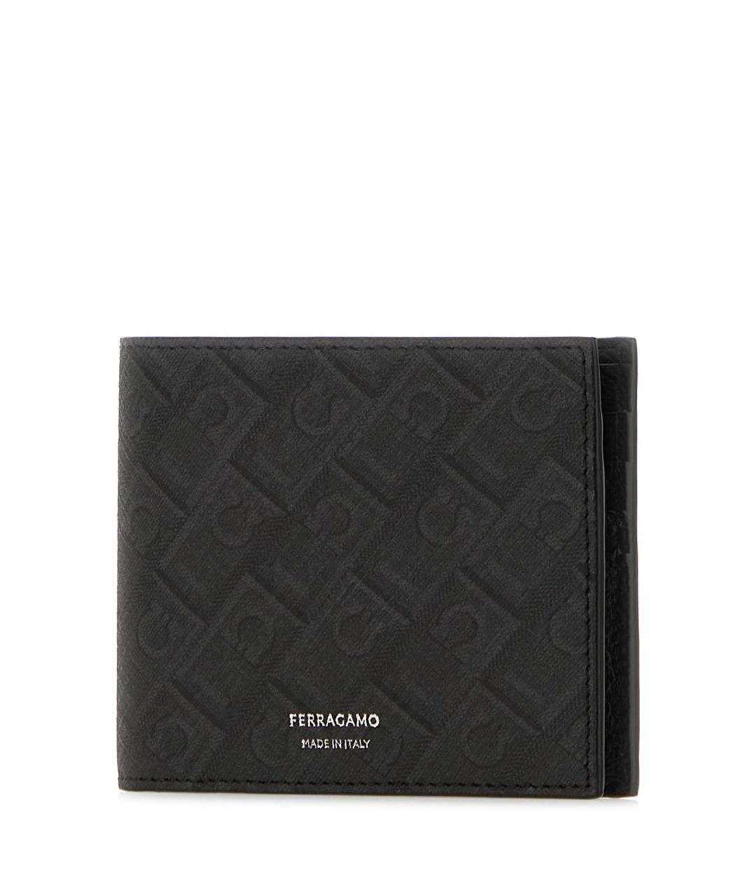 FERRAGAMO Черный кожаный кошелек, фото 2