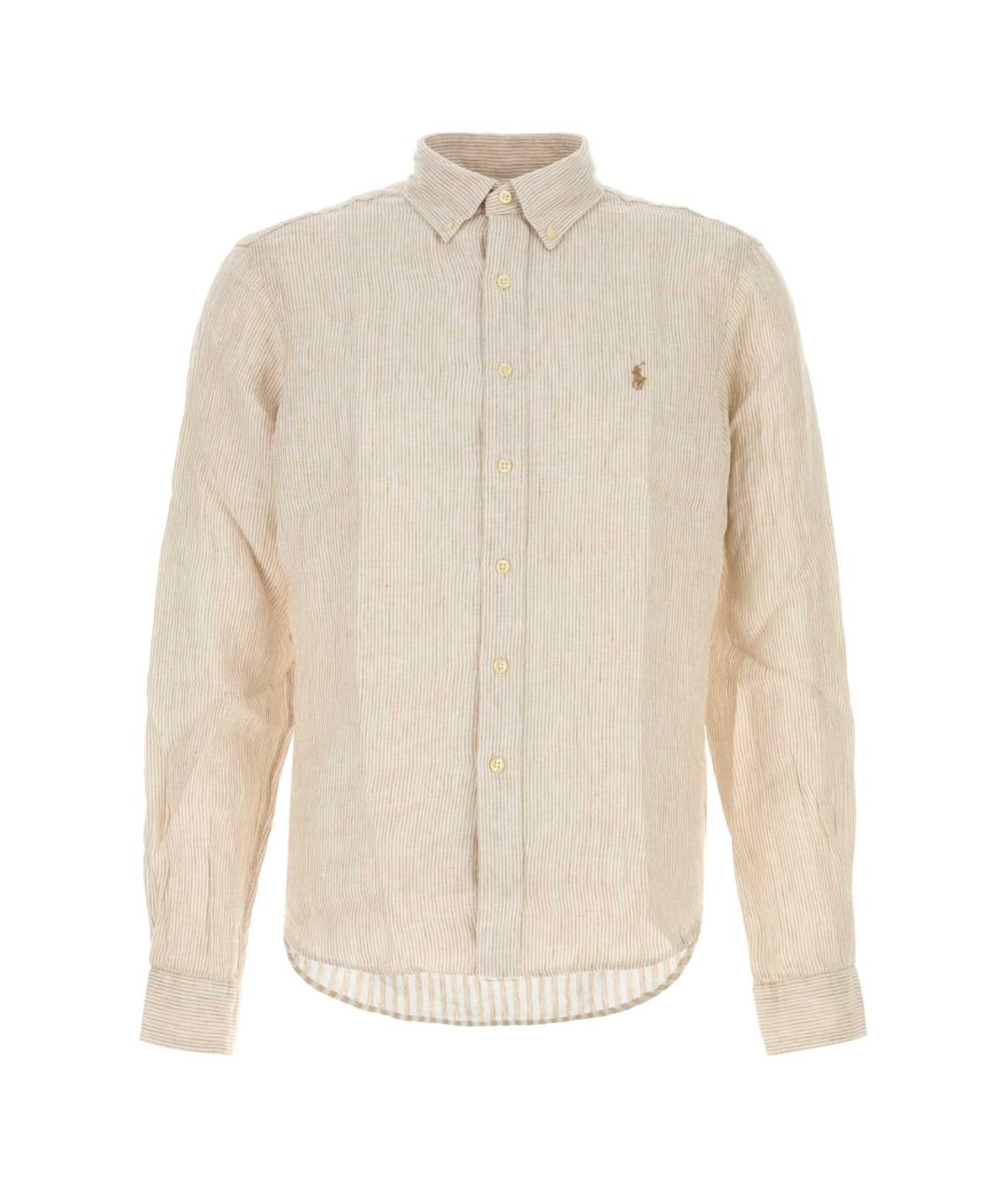 POLO RALPH LAUREN Бежевая льняная кэжуал рубашка, фото 1