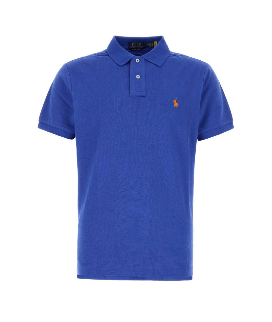 POLO RALPH LAUREN Синее хлопковое поло с коротким рукавом, фото 1