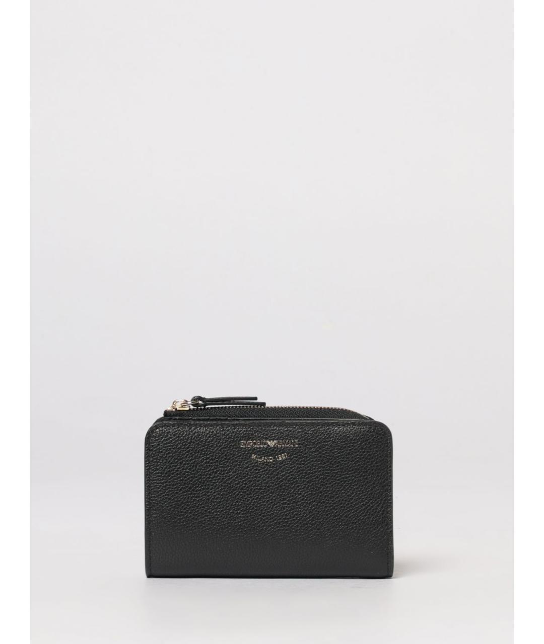 EMPORIO ARMANI Черный кожаный кошелек, фото 4
