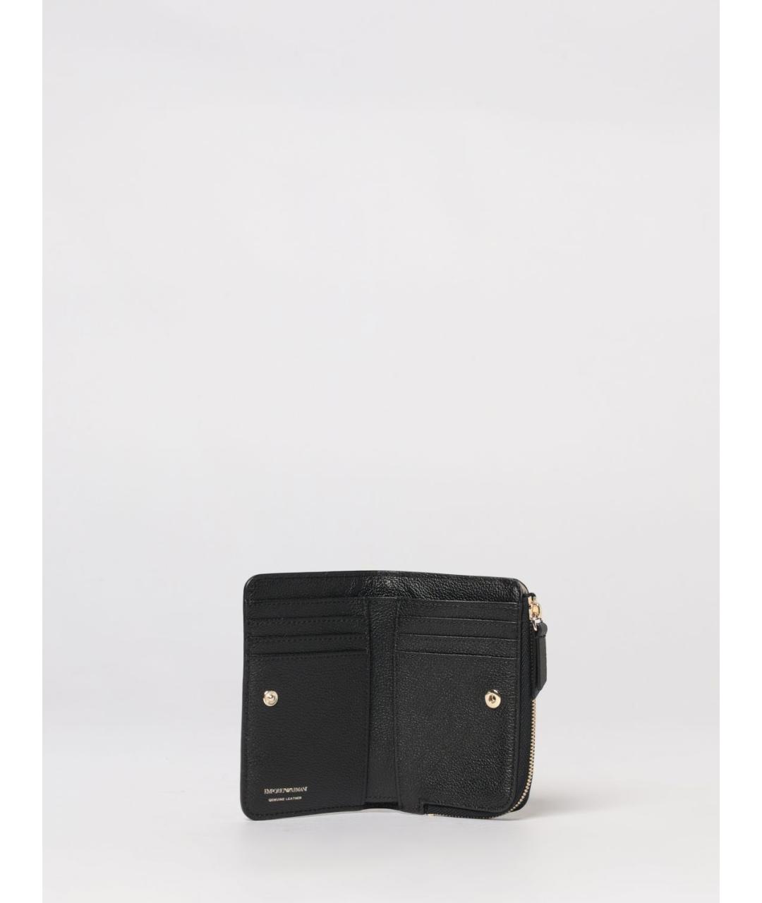 EMPORIO ARMANI Черный кожаный кошелек, фото 2