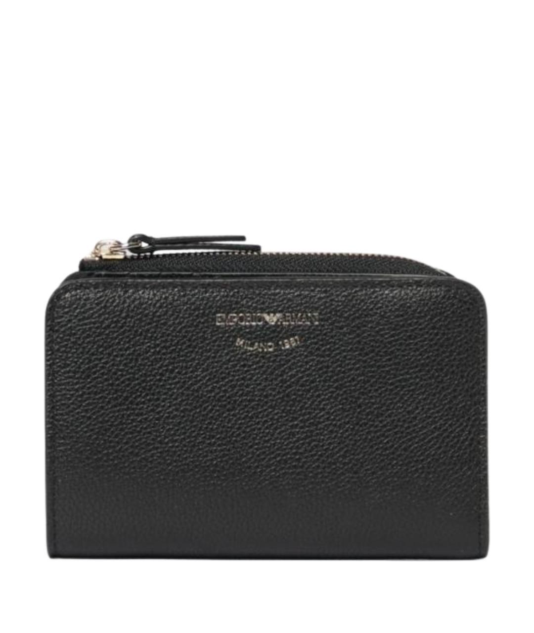 EMPORIO ARMANI Черный кожаный кошелек, фото 1