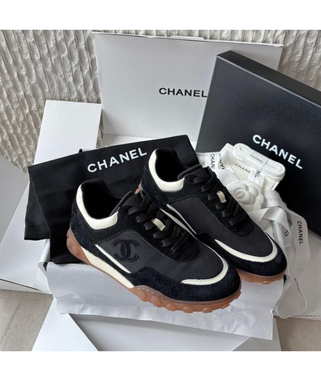 CHANEL Черные кроссовки, фото 4