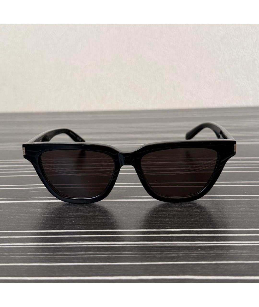 SAINT LAURENT Черные пластиковые солнцезащитные очки, фото 5