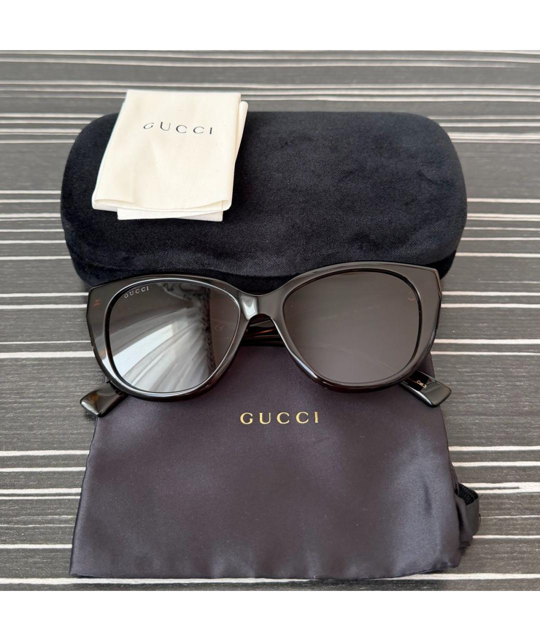 GUCCI Коричневые пластиковые солнцезащитные очки, фото 5