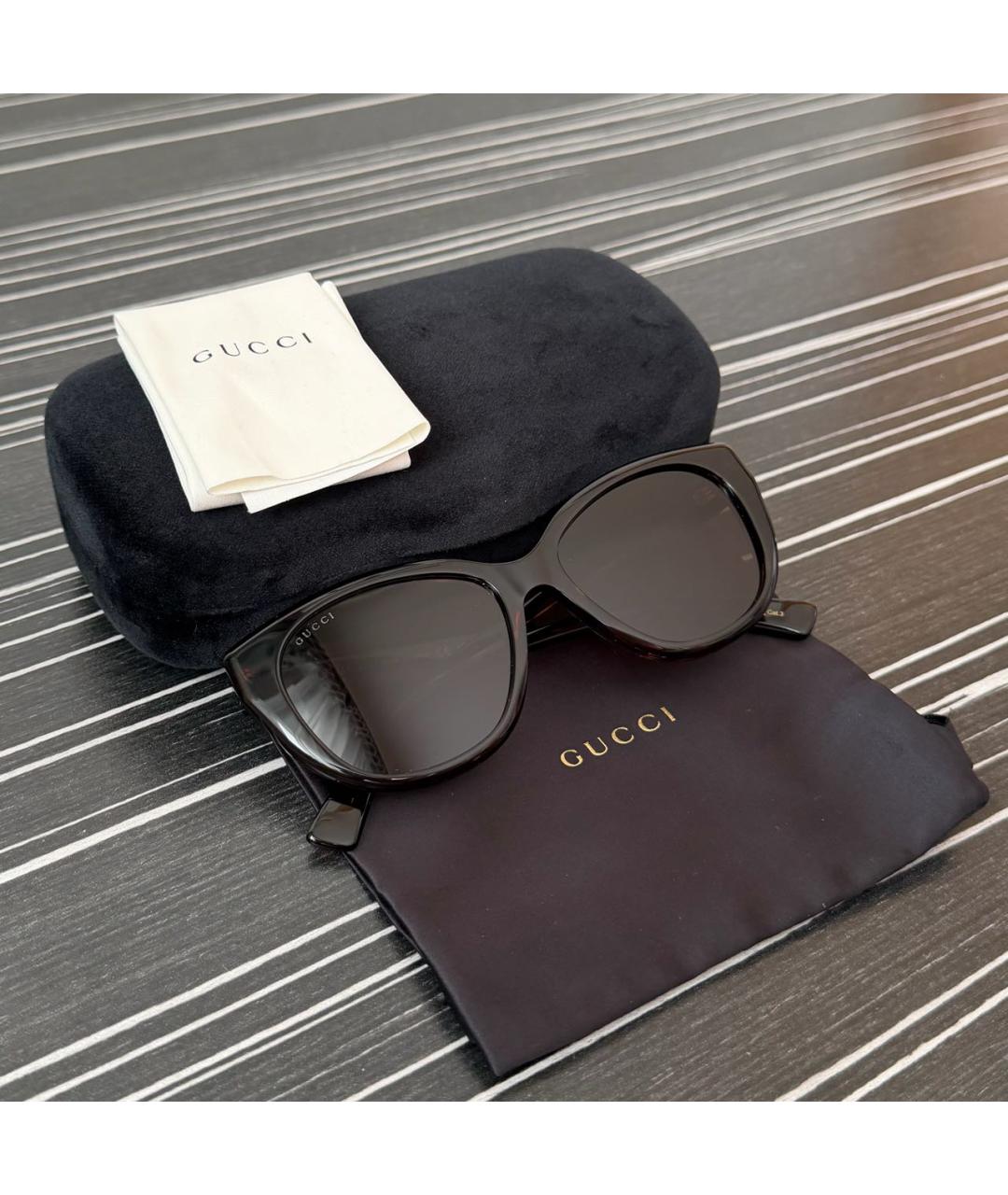 GUCCI Коричневые пластиковые солнцезащитные очки, фото 6
