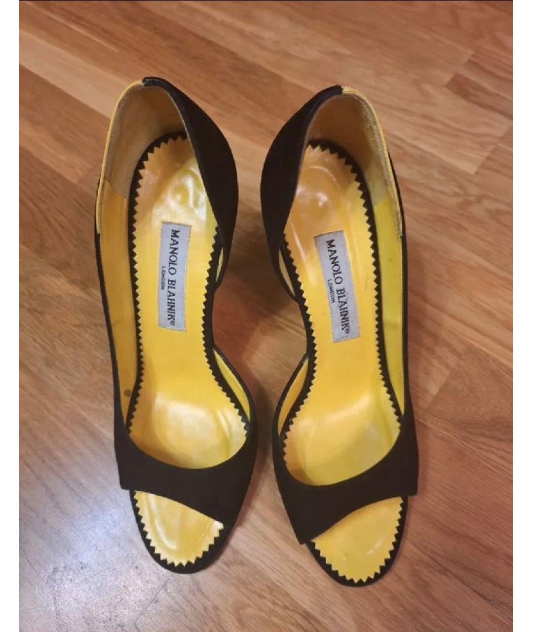 MANOLO BLAHNIK Черные замшевые туфли, фото 2