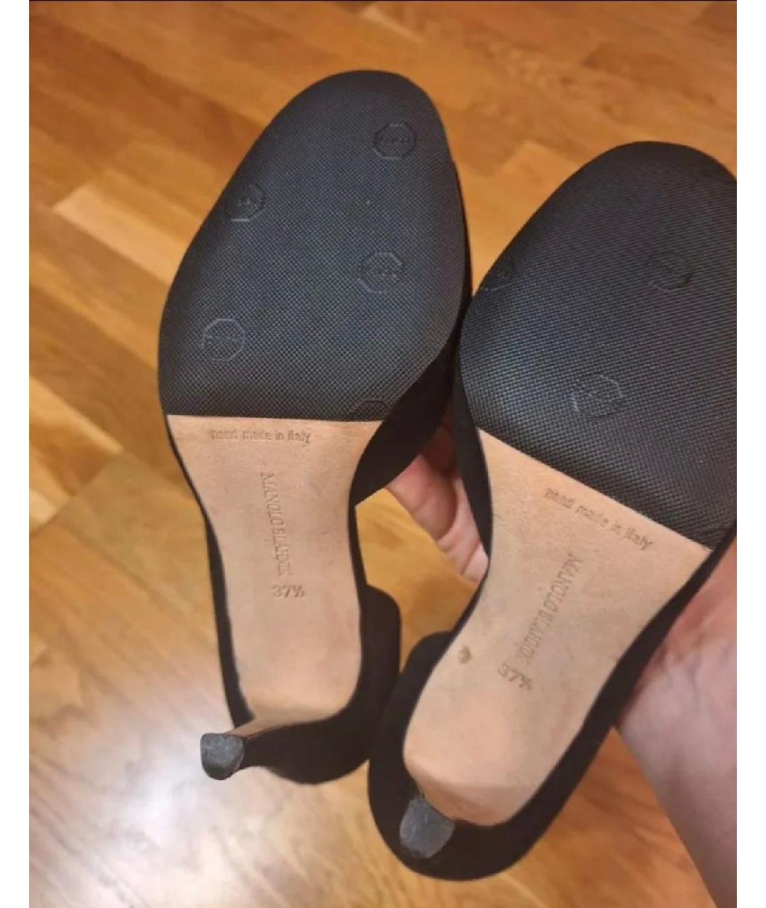 MANOLO BLAHNIK Черные замшевые туфли, фото 7