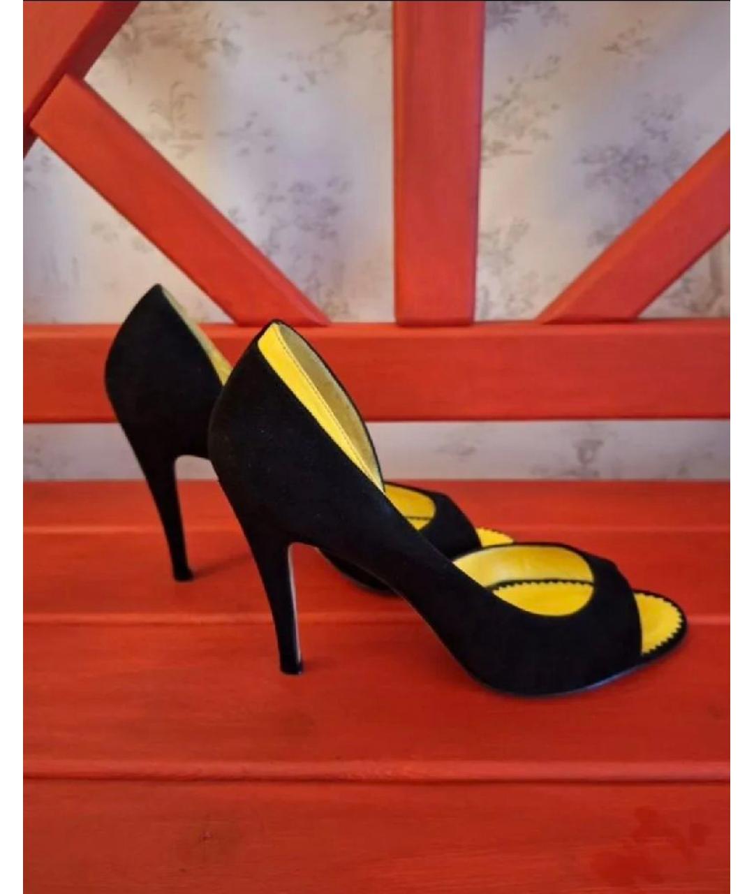 MANOLO BLAHNIK Черные замшевые туфли, фото 10