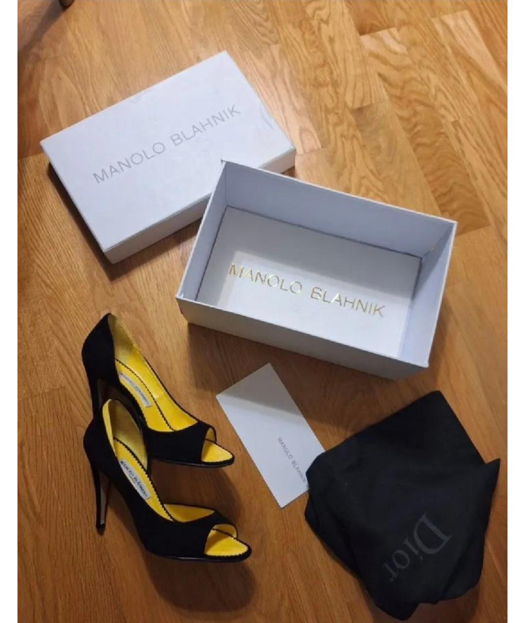 MANOLO BLAHNIK Черные замшевые туфли, фото 8
