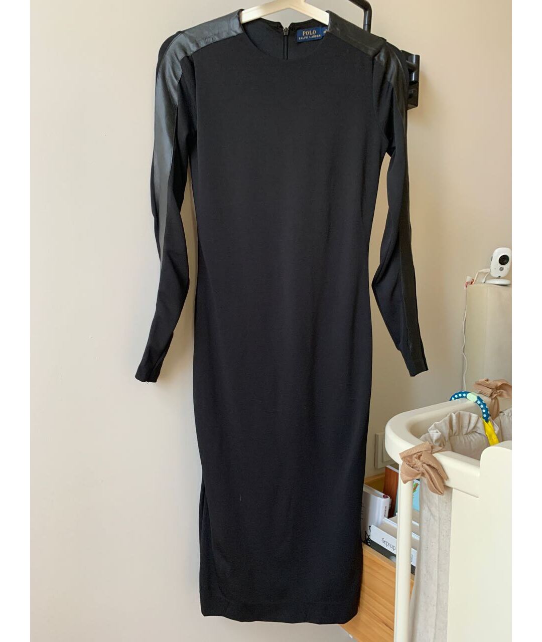 POLO RALPH LAUREN Черное вискозное коктейльное платье, фото 6