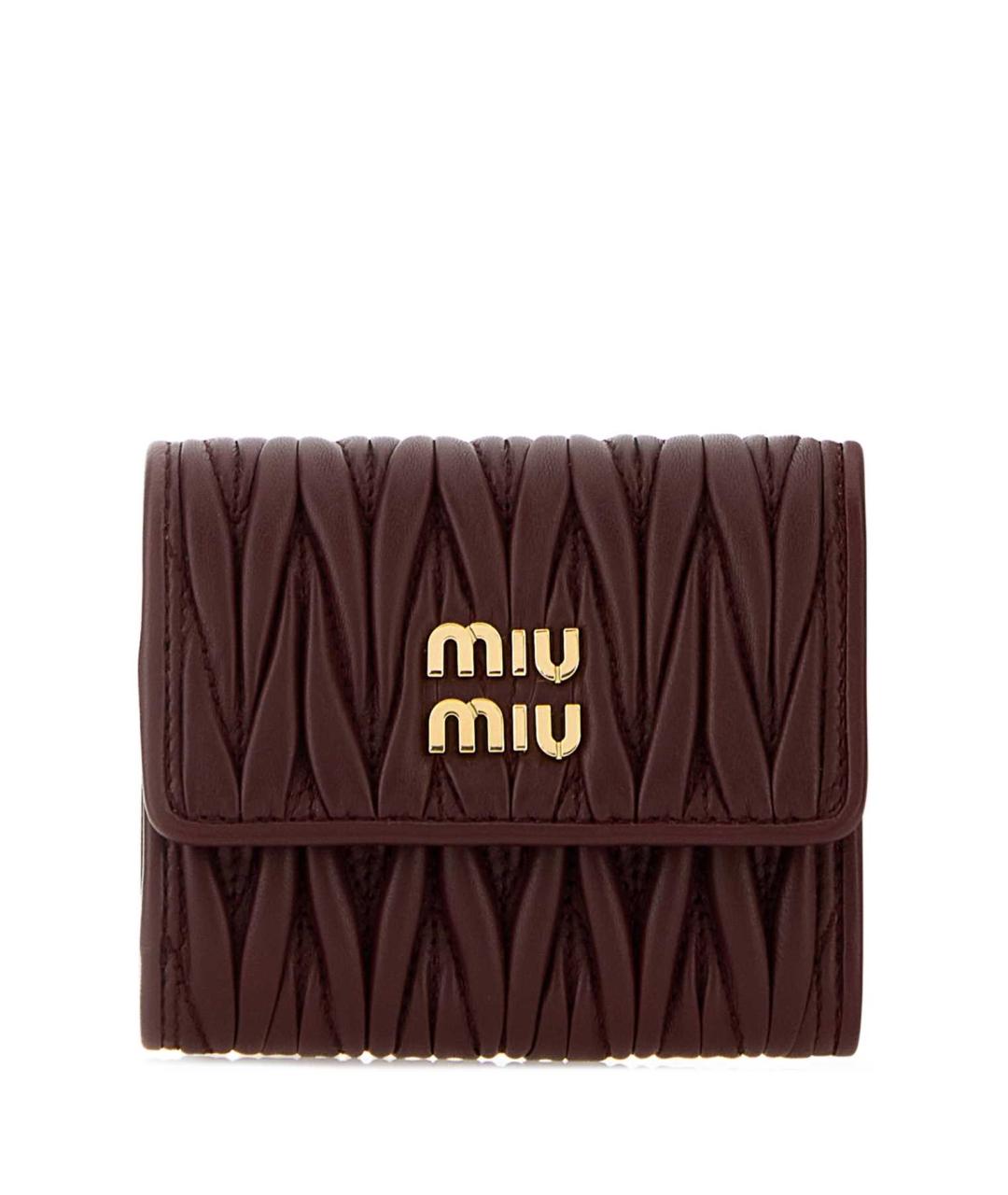 MIU MIU Бордовый кожаный кошелек, фото 1