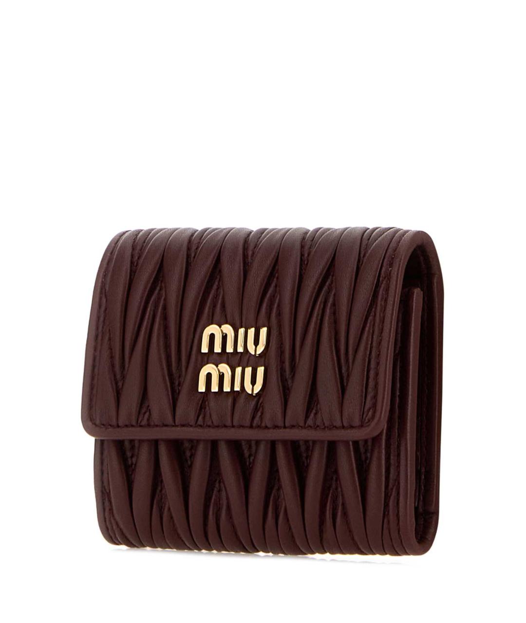 MIU MIU Бордовый кожаный кошелек, фото 2