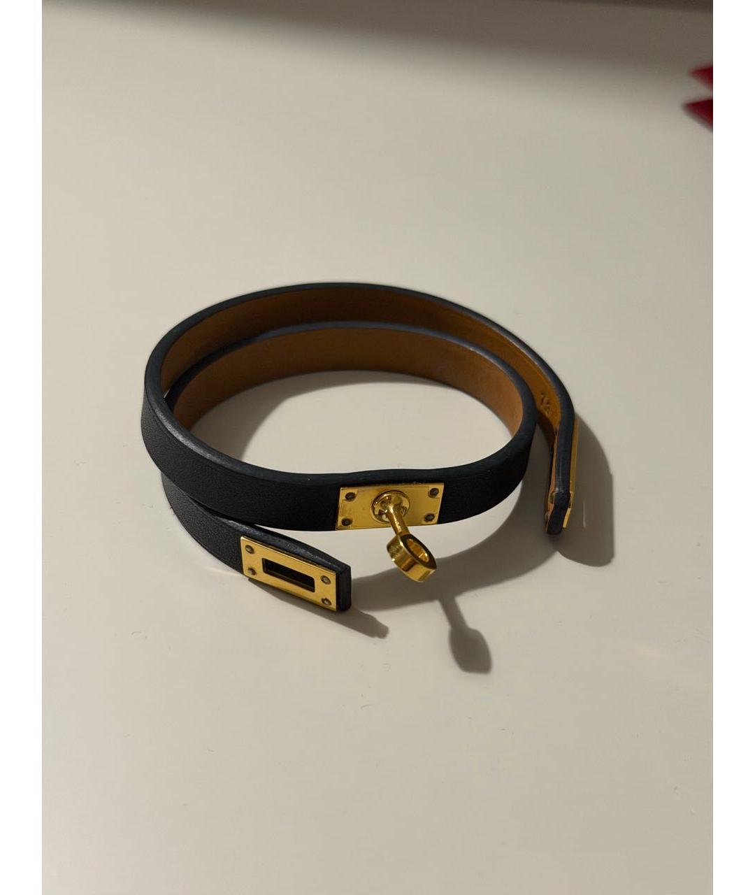 HERMES Черный браслет из экзотической кожи, фото 7