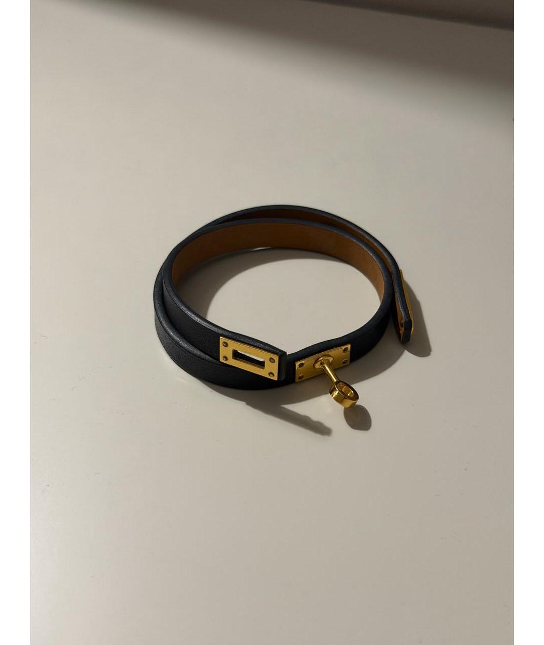 HERMES Черный браслет из экзотической кожи, фото 5