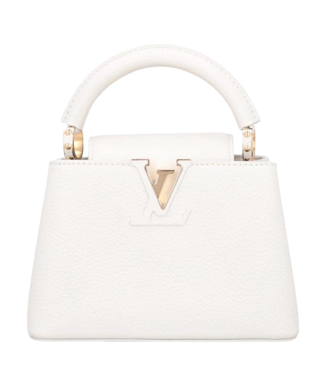 LOUIS VUITTON Белая кожаная сумка с короткими ручками, фото 1