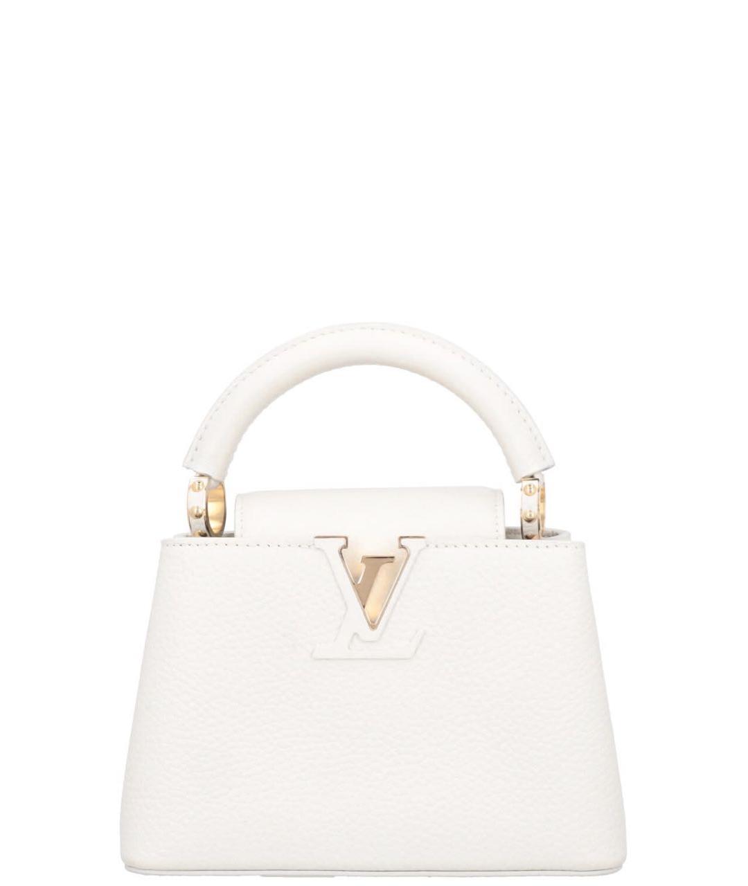 LOUIS VUITTON Белая кожаная сумка с короткими ручками, фото 3