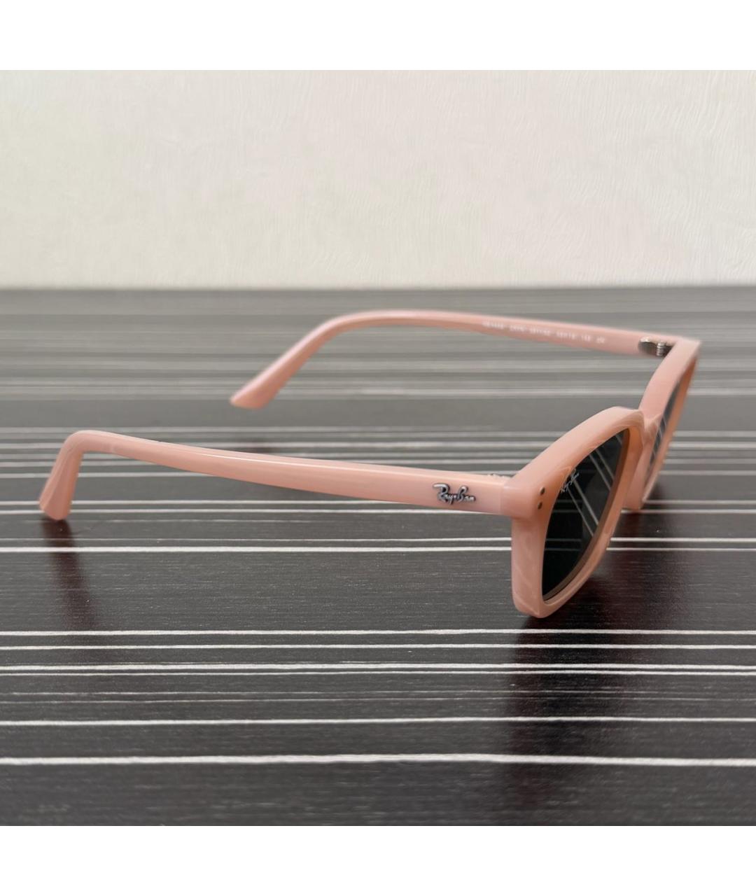 RAY BAN Бежевые пластиковые солнцезащитные очки, фото 2