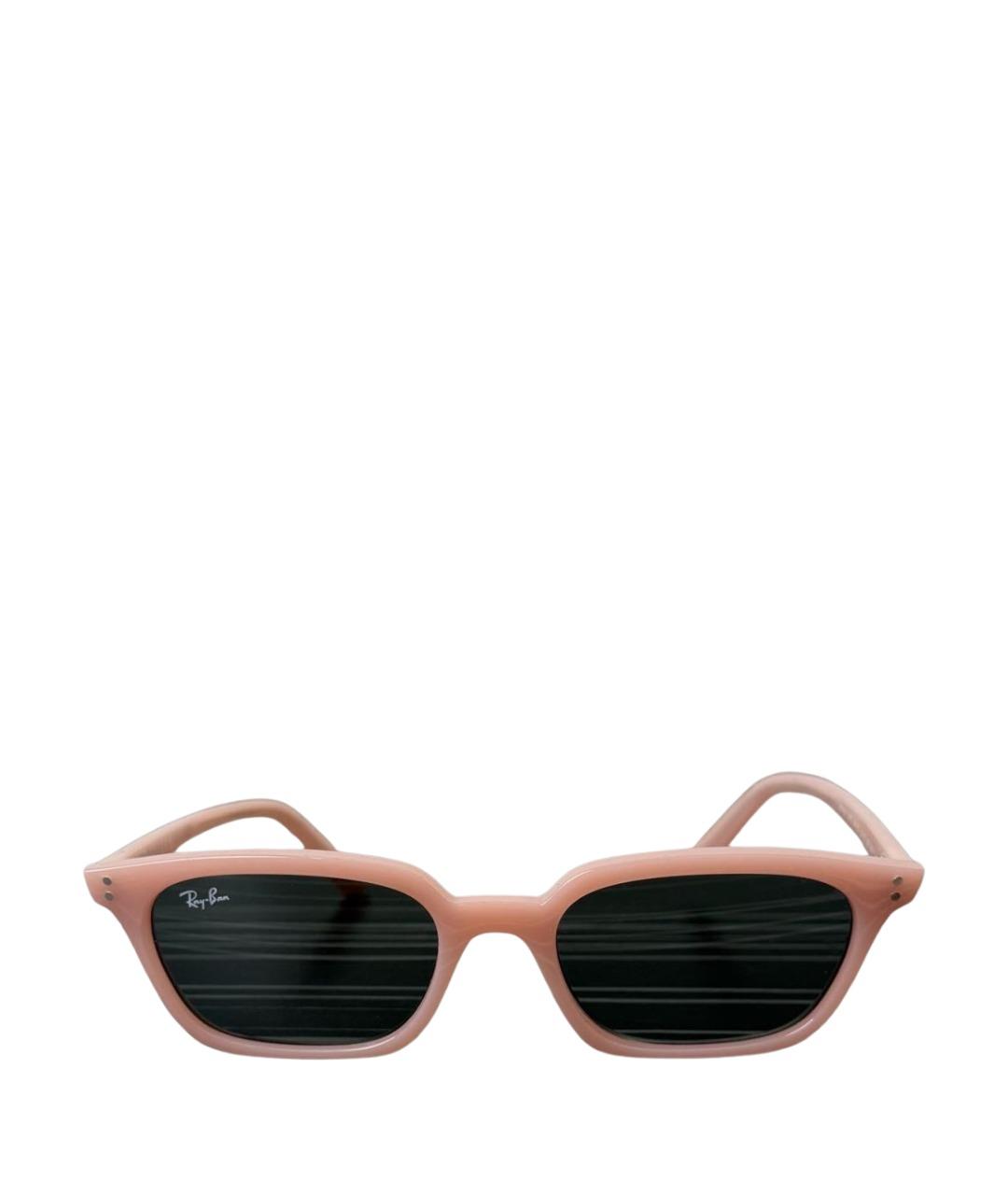 RAY BAN Бежевые пластиковые солнцезащитные очки, фото 1