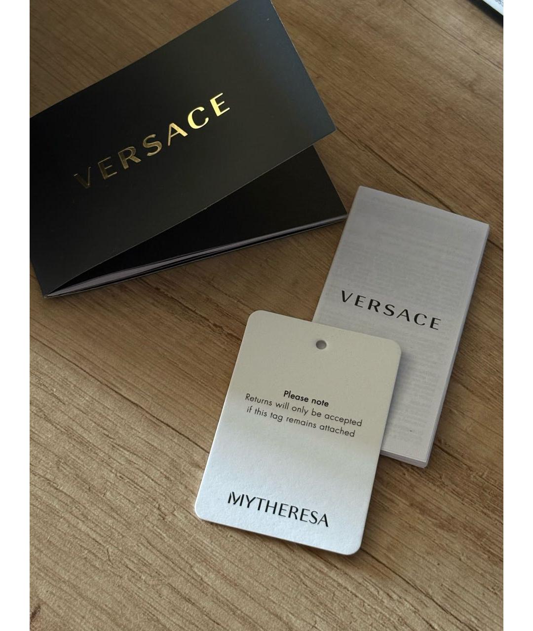 VERSACE Черные пластиковые солнцезащитные очки, фото 8