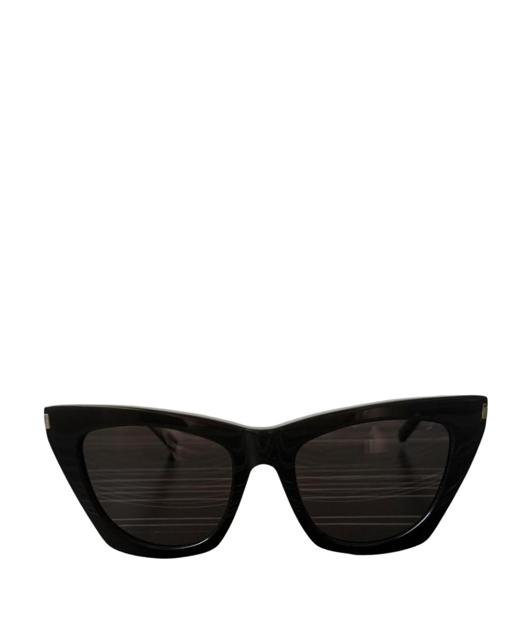 SAINT LAURENT Черные пластиковые солнцезащитные очки, фото 1