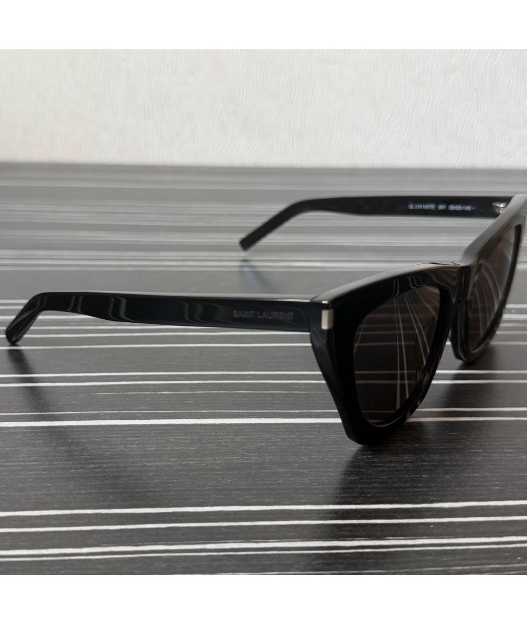 SAINT LAURENT Черные пластиковые солнцезащитные очки, фото 2