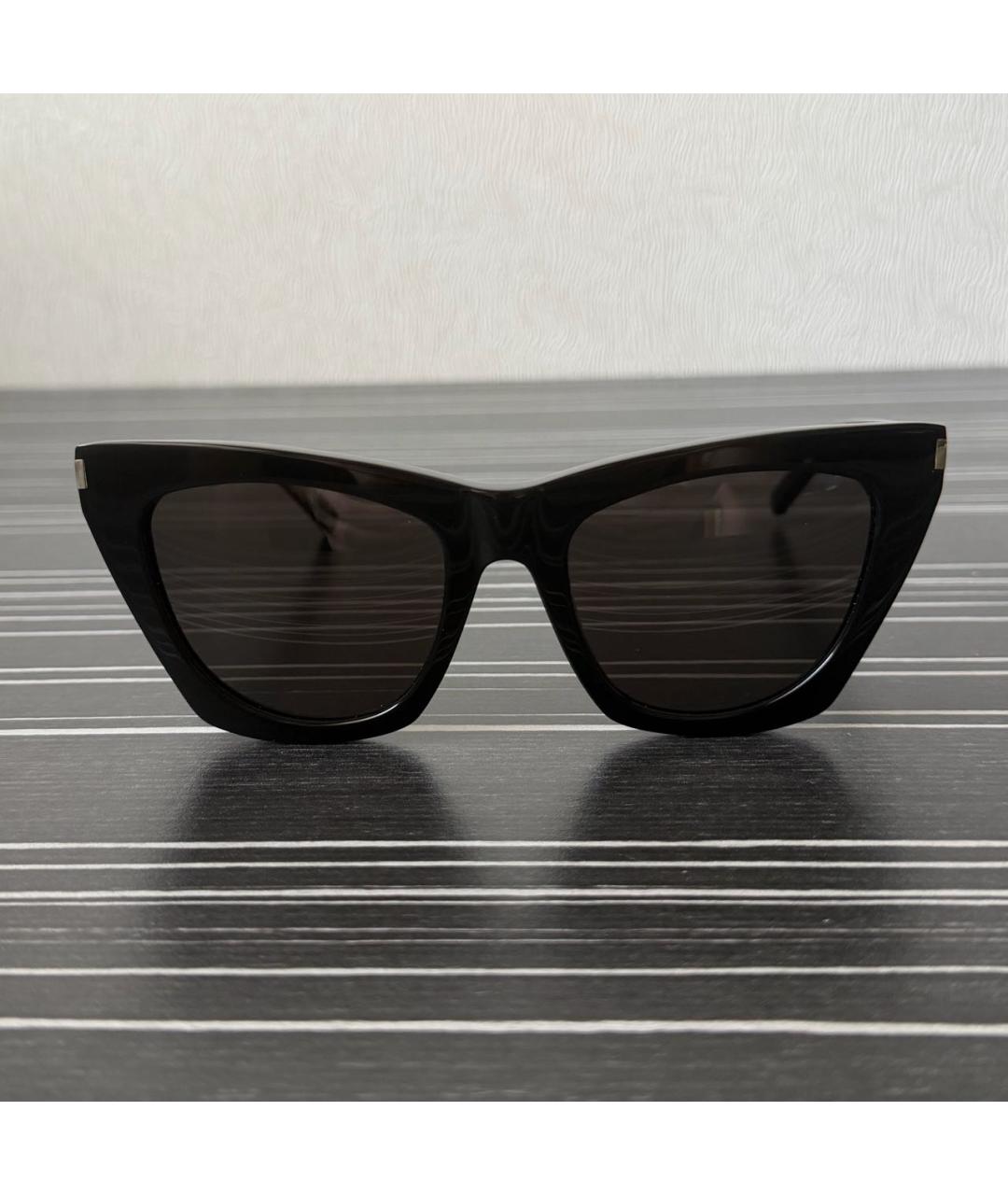 SAINT LAURENT Черные пластиковые солнцезащитные очки, фото 5