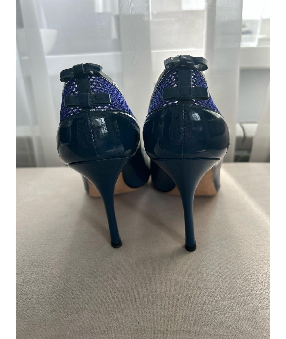 ROBERTO CAVALLI Синие кожаные туфли, фото 4