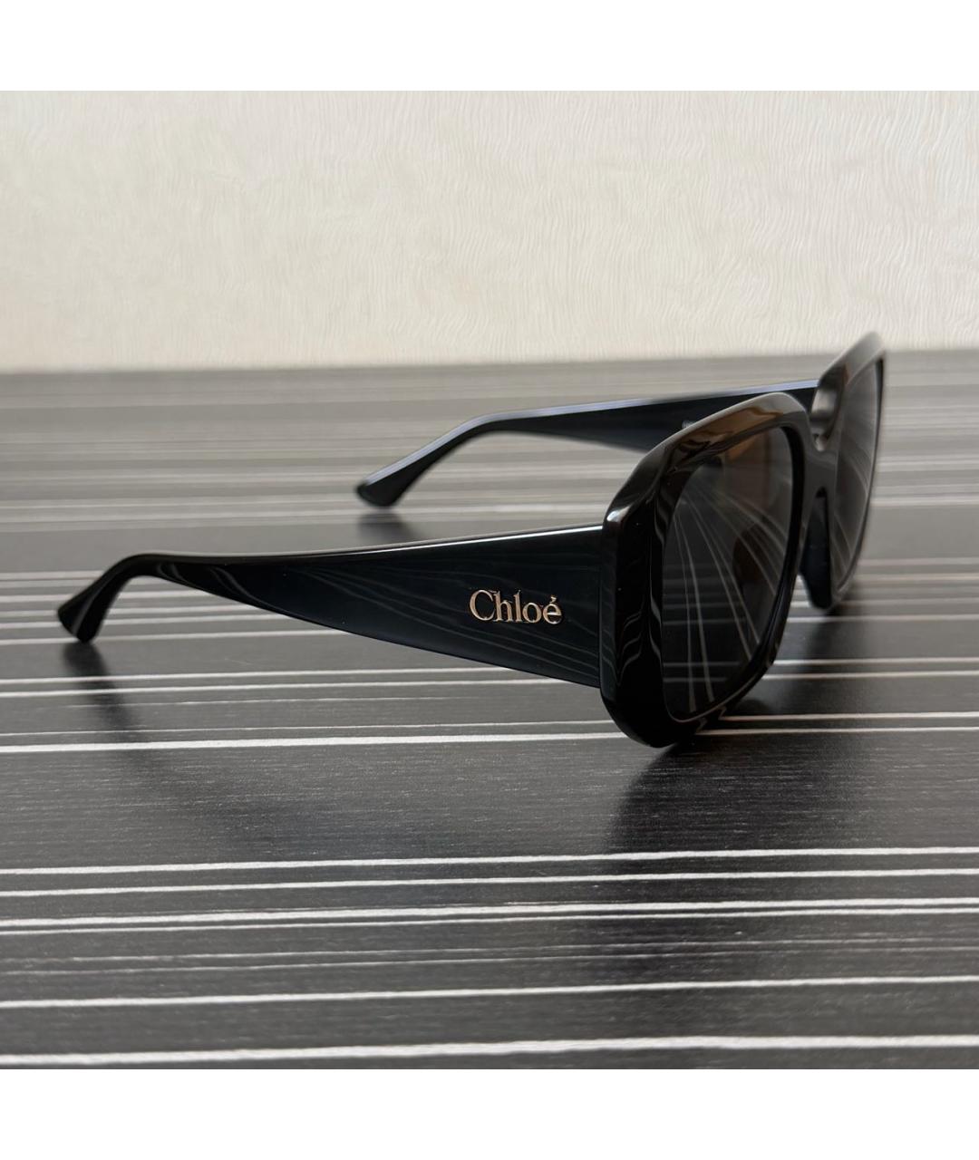 CHLOE Черные пластиковые солнцезащитные очки, фото 2