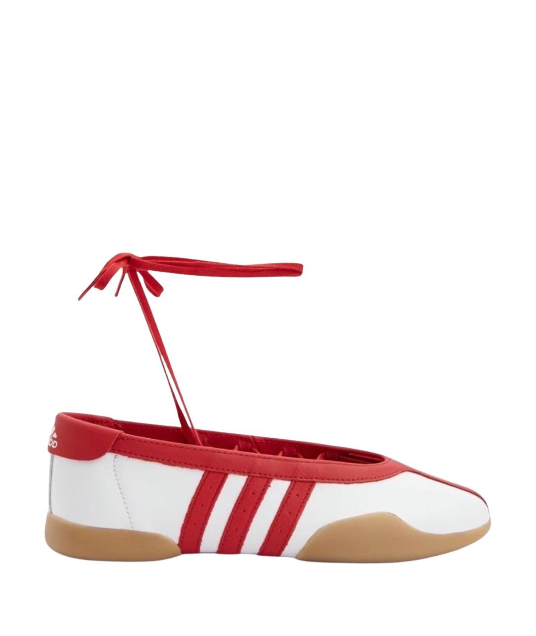 ADIDAS Белые кожаные балетки, фото 1