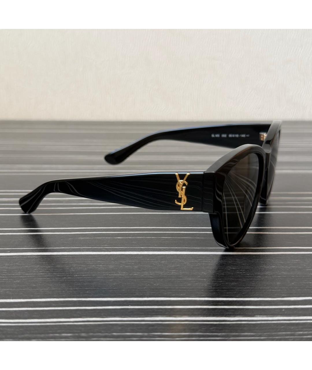 SAINT LAURENT Черные пластиковые солнцезащитные очки, фото 2