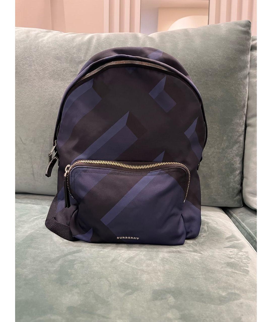 BURBERRY Синий тканевый рюкзак, фото 8