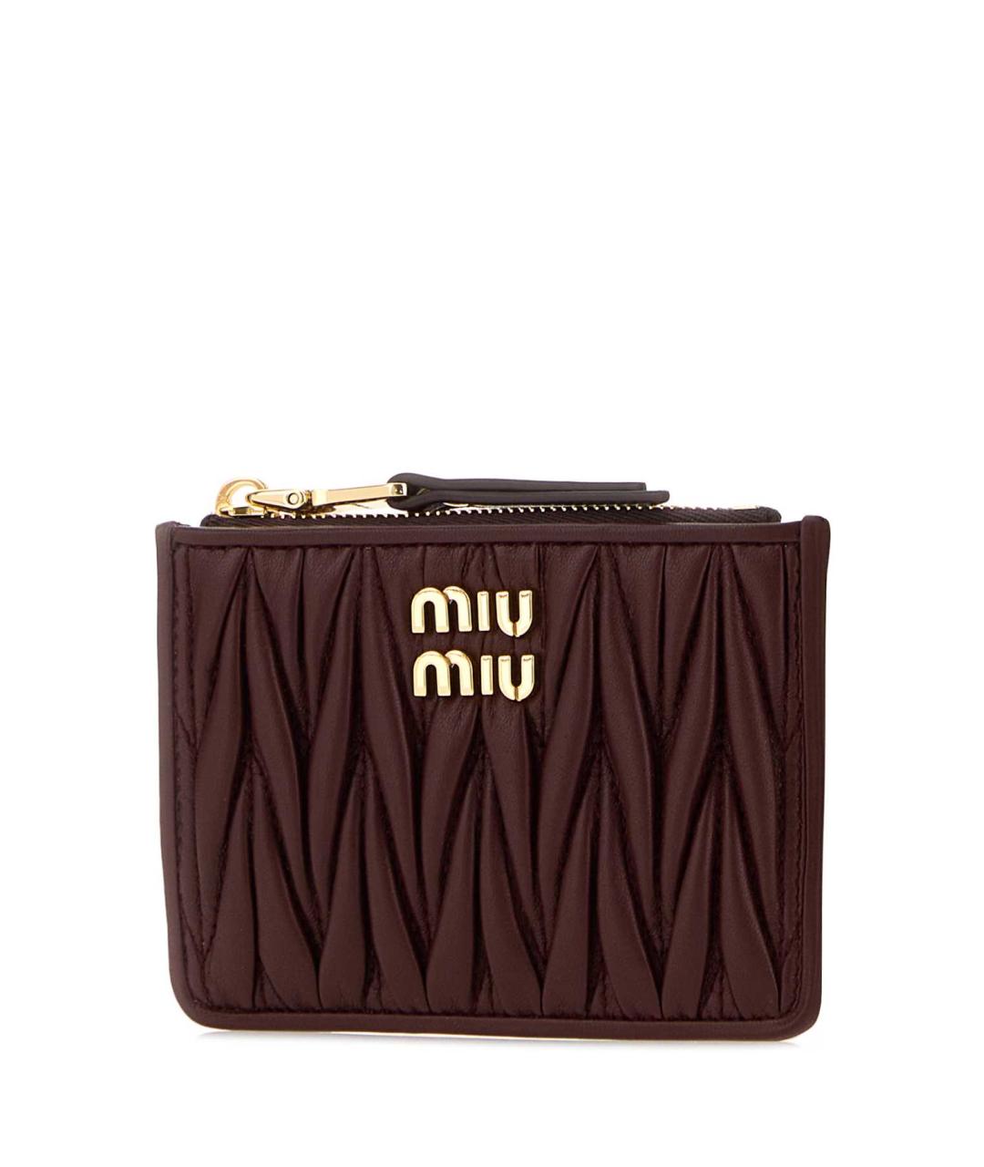 MIU MIU Бордовый кожаный кардхолдер, фото 2