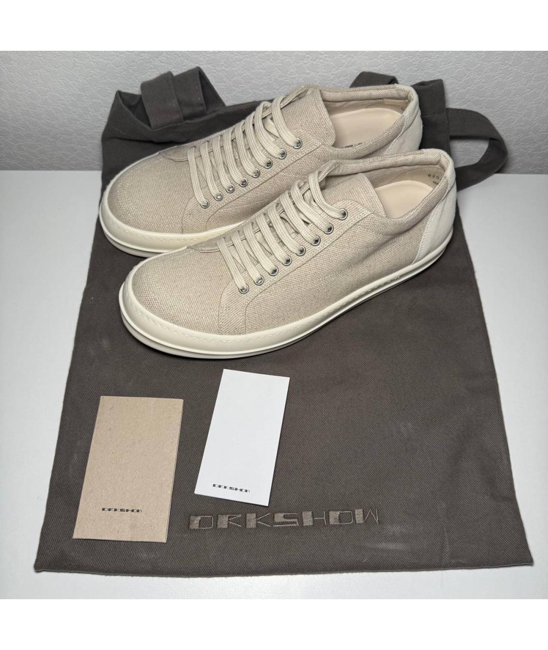 RICK OWENS DRKSHDW Бежевые низкие кроссовки / кеды, фото 8