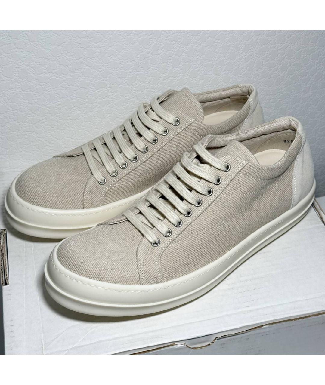 RICK OWENS DRKSHDW Бежевые низкие кроссовки / кеды, фото 3