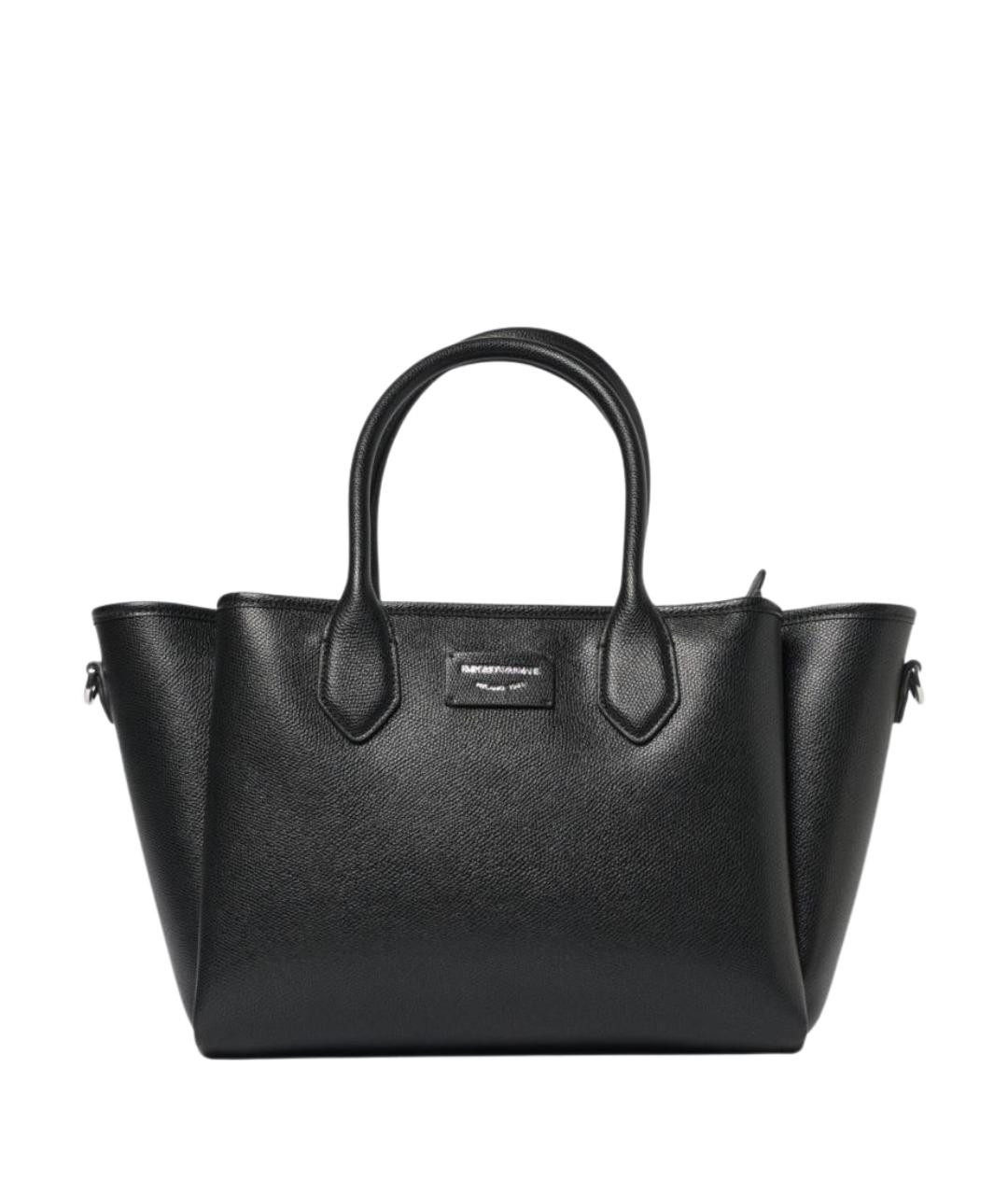 EMPORIO ARMANI Черная сумка с короткими ручками из искусственной кожи, фото 1