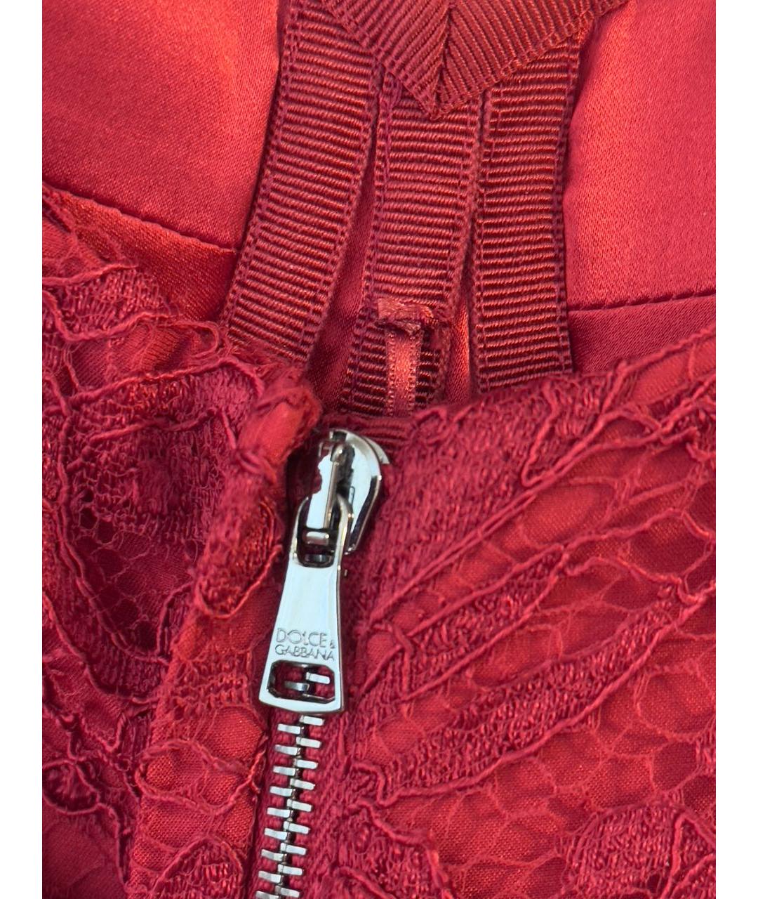 DOLCE&GABBANA Красное хлопковое вечернее платье, фото 6