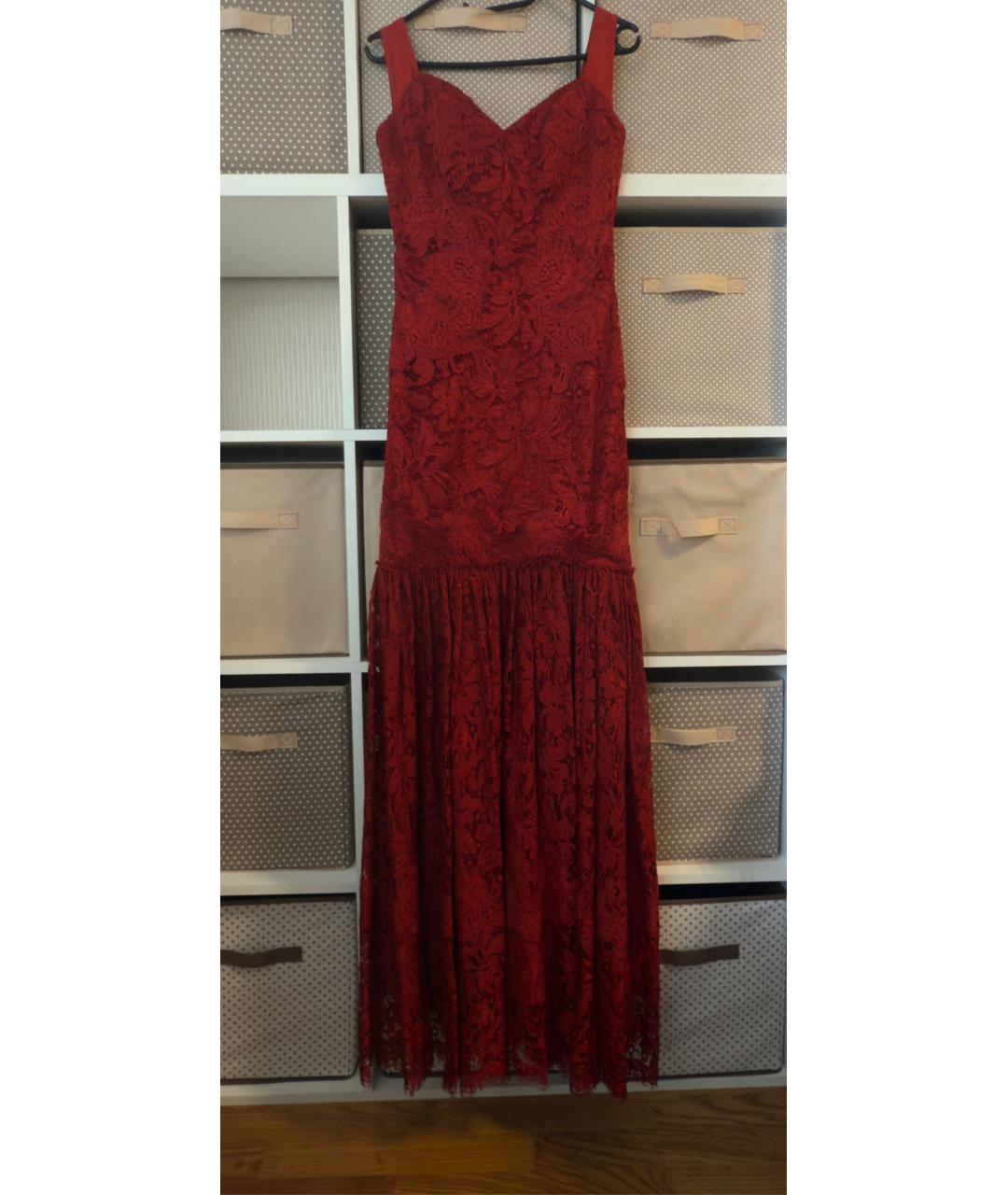 DOLCE&GABBANA Красное хлопковое вечернее платье, фото 9
