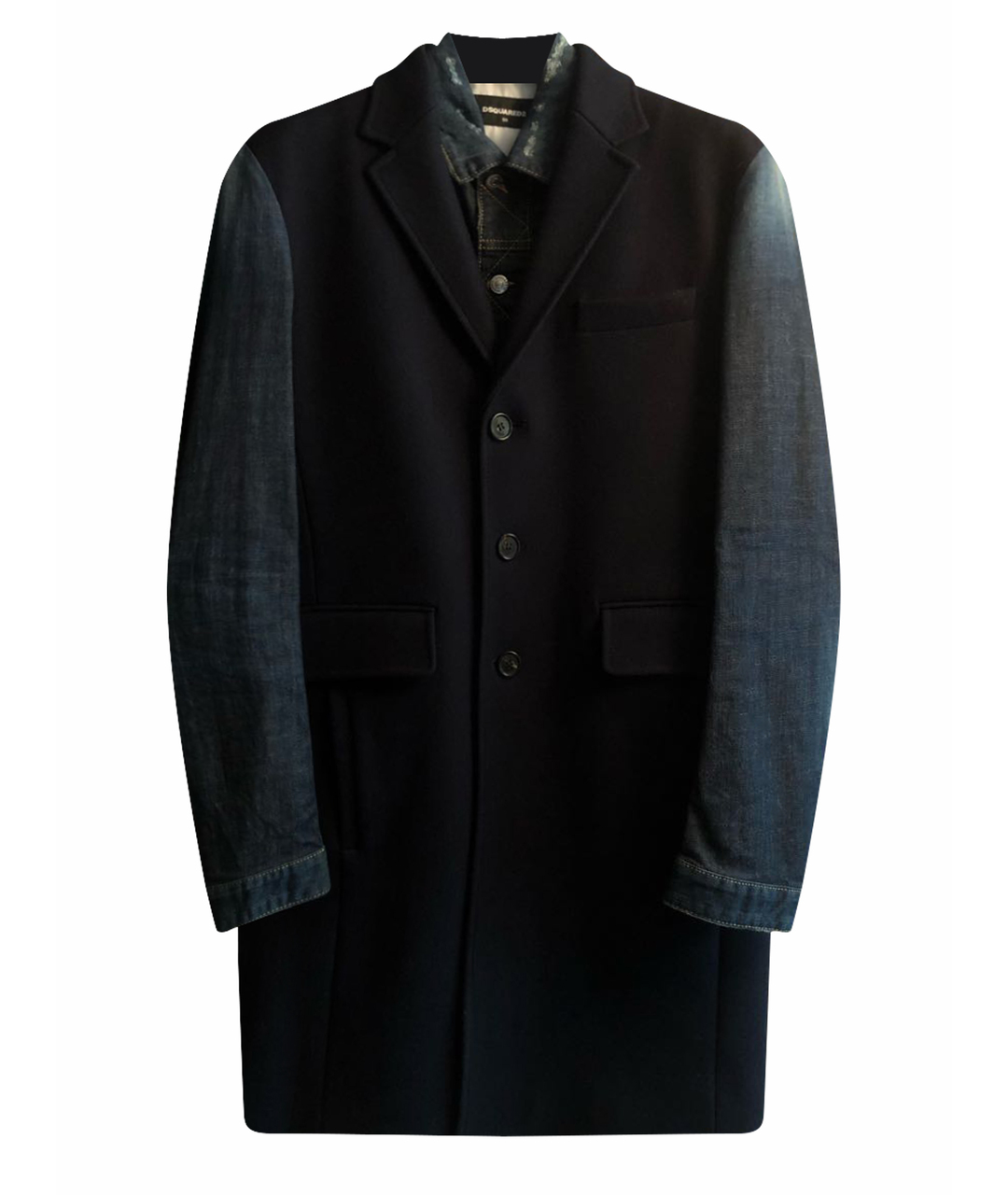 DSQUARED2 Темно-синее шерстяное пальто, фото 1