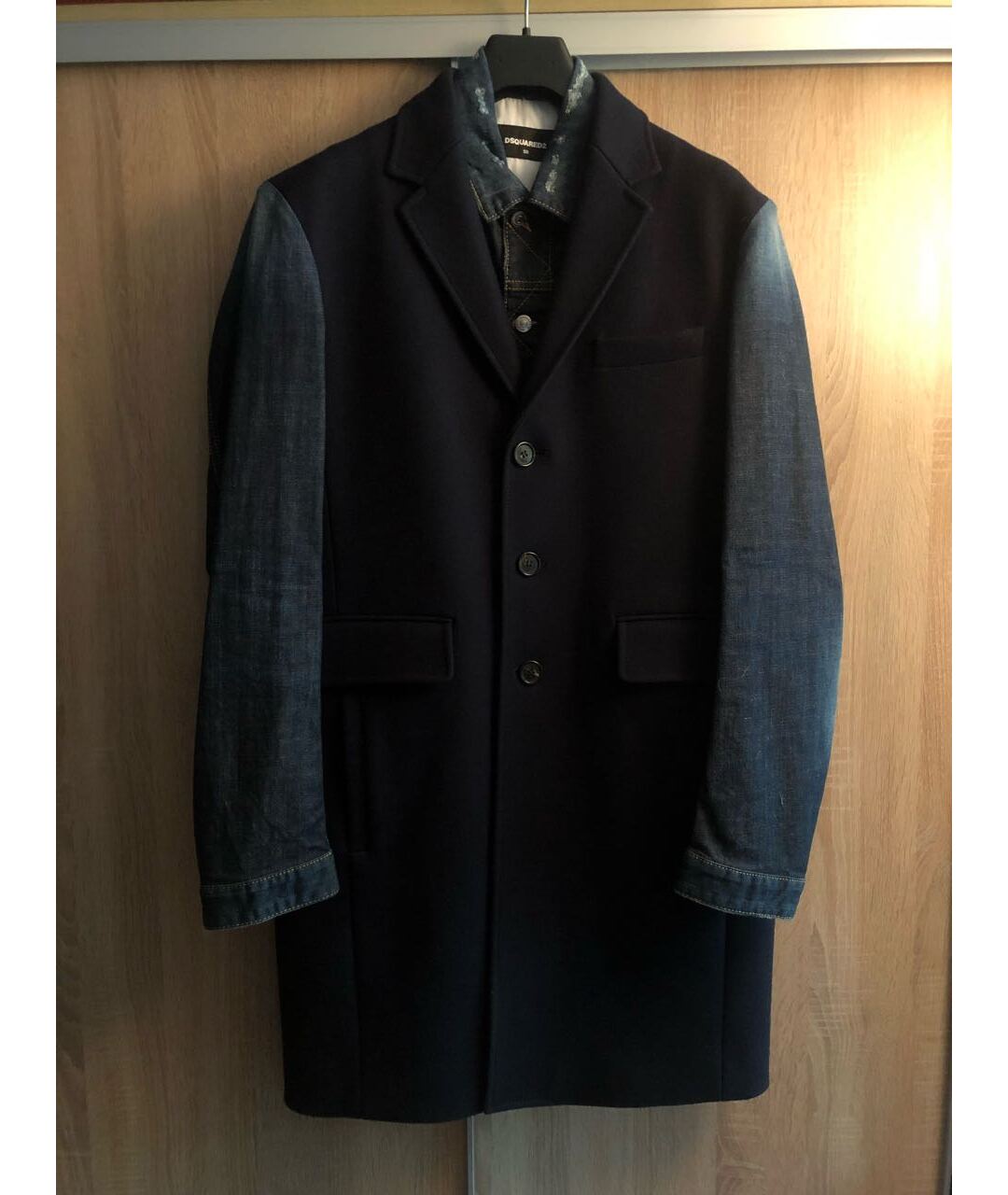 DSQUARED2 Темно-синее шерстяное пальто, фото 8