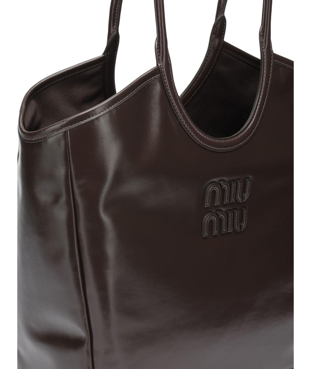 MIU MIU Коричневая кожаная сумка тоут, фото 4