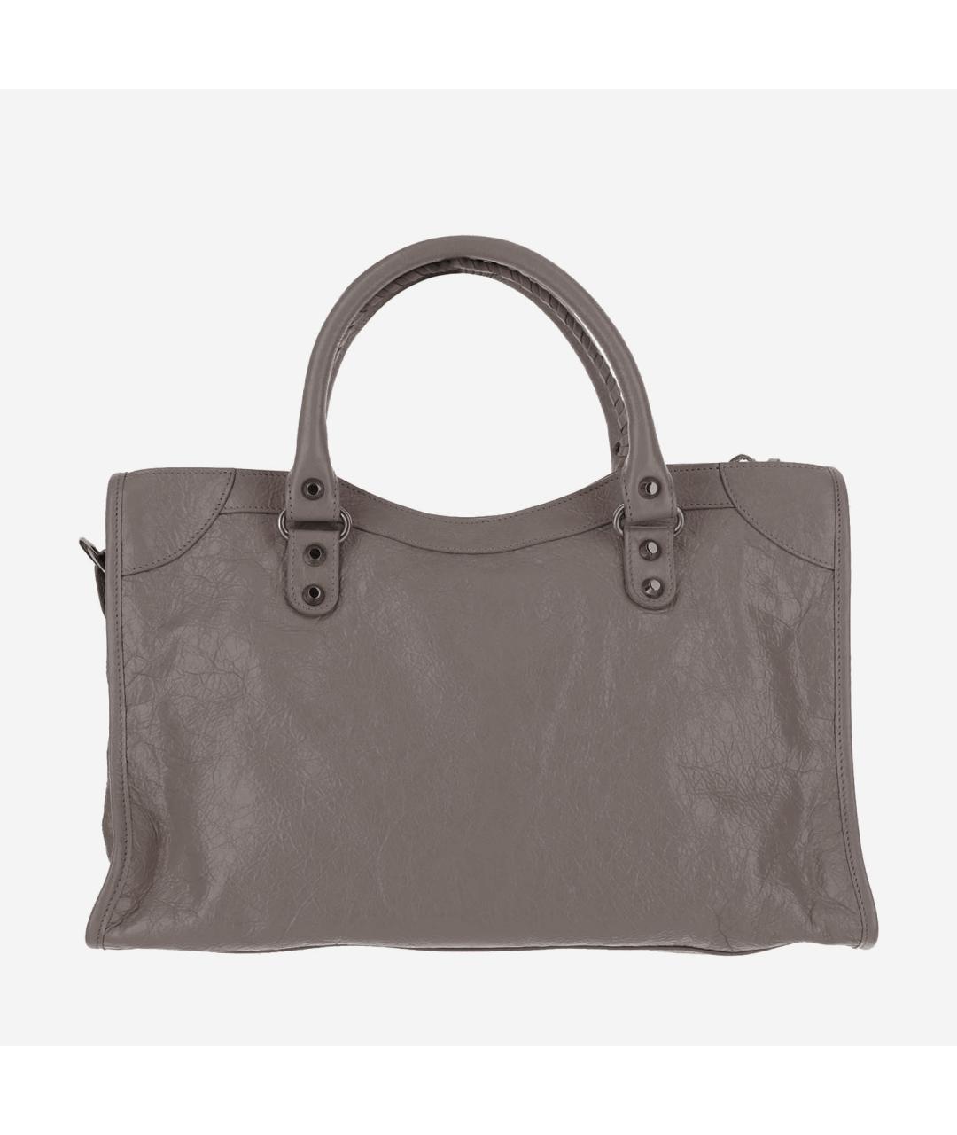 BALENCIAGA Серая кожаная сумка тоут, фото 3